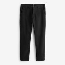Load image into Gallery viewer, Black Slim Fit Premium Soft Touch Chino Trousers