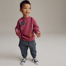 Load image into Gallery viewer, Burgundy Red Backprint 100% Cotton Sweatshirt and Joggers Set