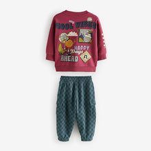 Load image into Gallery viewer, Burgundy Red Backprint 100% Cotton Sweatshirt and Joggers Set