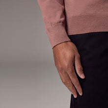 Load image into Gallery viewer, Pink Blush Regular Fit Knitted Long Sleeve Polo Shirt