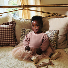 Load image into Gallery viewer, Dusky Pink Twofer Mesh Baby Dress (0mths-18mths)