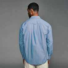 Load image into Gallery viewer, Blue Soft Touch 100% Cotton Long Sleeves Stripe Shirt