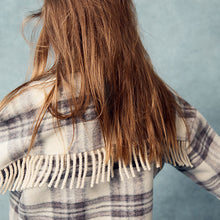 Load image into Gallery viewer, Neutral Check Fringed Shacket (3-12yrs)