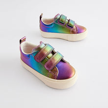 Load image into Gallery viewer, Rainbow Metallic Standard Fit (F) Chunky Trainers With Touch Fastening