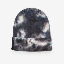 Load image into Gallery viewer, Monochrome Tie Dye Knitted Beanie Hat (1-13yrs)