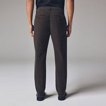 Load image into Gallery viewer, Dark Brown Slim Fit Premium Soft Touch Chino Trousers