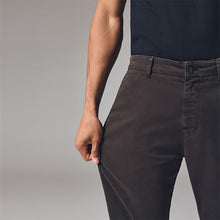 Load image into Gallery viewer, Dark Brown Slim Fit Premium Soft Touch Chino Trousers