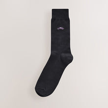 Load image into Gallery viewer, Black Cars Fun Embroidered Socks 5 Pack