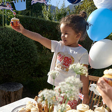 Load image into Gallery viewer, Red/Ecru Coronation Crown Ditsy Short Sleeve Top and Leggings Set (3mths-5yrs)