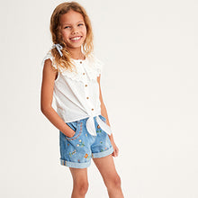 Load image into Gallery viewer, White Frill Collar Tie Front Blouse (3-12yrs)