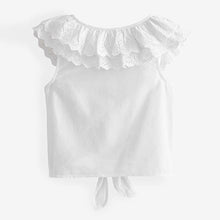 Load image into Gallery viewer, White Frill Collar Tie Front Blouse (3-12yrs)