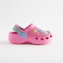 Load image into Gallery viewer, Pink Unicorn Clogs With Ankle Strap (Younger Girls)