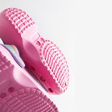 Load image into Gallery viewer, Pink Unicorn Clogs With Ankle Strap (Younger Girls)