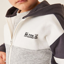 Load image into Gallery viewer, Monochrome Colourblock Zip Through Hoodie and Shorts Set (3mths-6yrs)