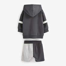 Load image into Gallery viewer, Monochrome Colourblock Zip Through Hoodie and Shorts Set (3mths-6yrs)