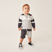 Load image into Gallery viewer, Monochrome Colourblock Zip Through Hoodie and Shorts Set (3mths-6yrs)