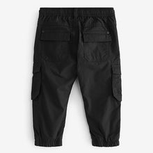 Load image into Gallery viewer, Black Lined 100% Cotton Cargo Trousers (3mths-6yrs)