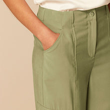 Load image into Gallery viewer, Green Tailored Utility Cargo Straight Trousers
