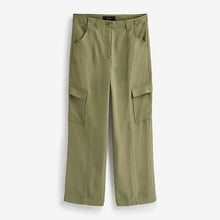 Load image into Gallery viewer, Green Tailored Utility Cargo Straight Trousers