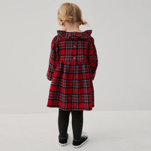 Load image into Gallery viewer, Red Check Ruffle Collar Dress (3mths-6yrs)
