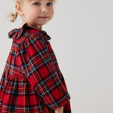 Load image into Gallery viewer, Red Check Ruffle Collar Dress (3mths-6yrs)