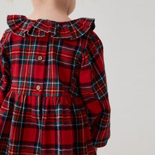 Load image into Gallery viewer, Red Check Ruffle Collar Dress (3mths-6yrs)