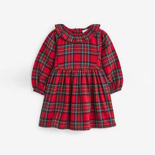 Load image into Gallery viewer, Red Check Ruffle Collar Dress (3mths-6yrs)
