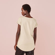 Load image into Gallery viewer, Stone Graphic Star Curved Hem Short Sleeve T-Shirt