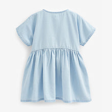 Load image into Gallery viewer, Pale Blue Denim Relaxed Dress (3mths-6yrs)