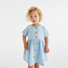 Load image into Gallery viewer, Pale Blue Denim Relaxed Dress (3mths-6yrs)