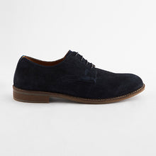 Load image into Gallery viewer, Navy Blue Suede Derby Shoes