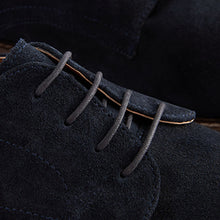 Load image into Gallery viewer, Navy Blue Suede Derby Shoes