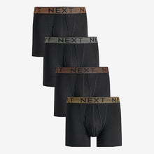 Load image into Gallery viewer, Signature Black Metallic Waistband Modal 4 Pack A-Front Boxers