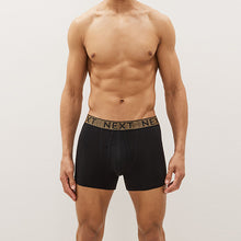 Load image into Gallery viewer, Signature Black Metallic Waistband Modal 4 Pack A-Front Boxers