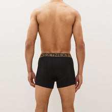 Load image into Gallery viewer, Signature Black Metallic Waistband Modal 4 Pack A-Front Boxers