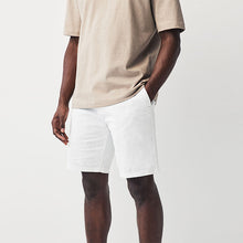 Load image into Gallery viewer, White Slim Fit Stretch Chinos Shorts