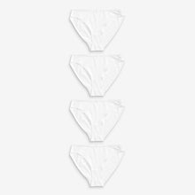 Load image into Gallery viewer, White Hight Leg Cotton Rich Knickers 4 Pack