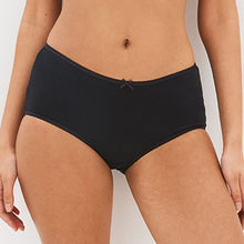 Load image into Gallery viewer, Black Midi Fit Cotton Rich Knickers 4 Pack