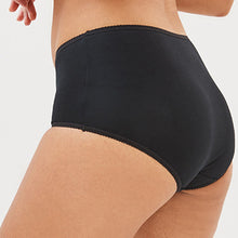 Load image into Gallery viewer, Black Midi Fit Cotton Rich Knickers 4 Pack