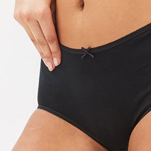 Load image into Gallery viewer, Black Midi Fit Cotton Rich Knickers 4 Pack
