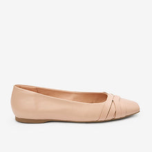 Load image into Gallery viewer, Nude Forever Comfort® Leather Square Toe Ballerina Shoes