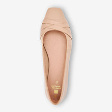 Load image into Gallery viewer, Nude Forever Comfort® Leather Square Toe Ballerina Shoes