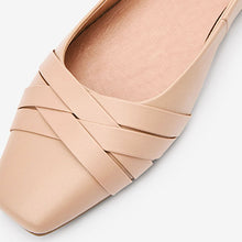 Load image into Gallery viewer, Nude Forever Comfort® Leather Square Toe Ballerina Shoes