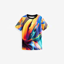 Load image into Gallery viewer, Black/Green Marble All-Over Print Short Sleeve T-Shirt (3-12yrs)