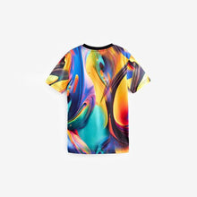 Load image into Gallery viewer, Black/Green Marble All-Over Print Short Sleeve T-Shirt (3-12yrs)