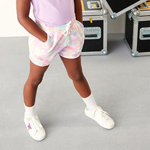 Load image into Gallery viewer, Multi Purple Tie Dye Jersey Shorts (3-12yrs)