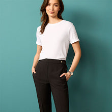 Load image into Gallery viewer, White Plain 100% Cotton Short Sleeve T-Shirt