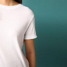 Load image into Gallery viewer, White Plain 100% Cotton Short Sleeve T-Shirt
