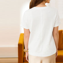 Load image into Gallery viewer, White Plain 100% Cotton Short Sleeve T-Shirt
