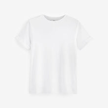 Load image into Gallery viewer, White Plain 100% Cotton Short Sleeve T-Shirt